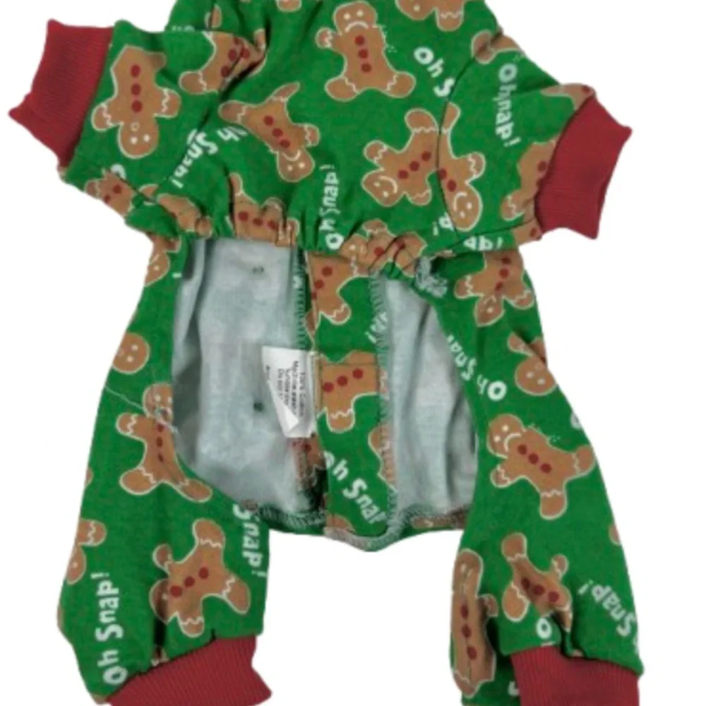 Oh Snap! Green Gingerbread Dog Christmas Outfit